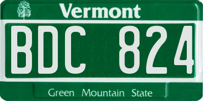 VT license plate BDC824