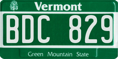 VT license plate BDC829