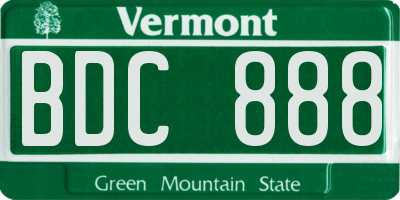 VT license plate BDC888