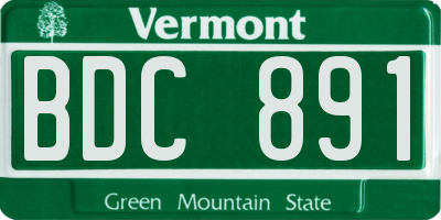 VT license plate BDC891