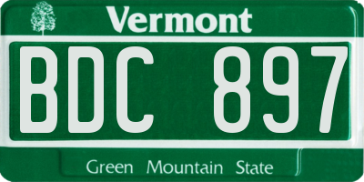 VT license plate BDC897