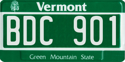 VT license plate BDC901