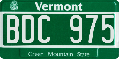 VT license plate BDC975