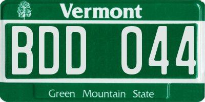 VT license plate BDD044
