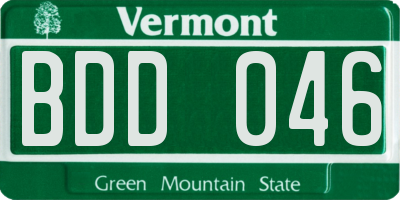 VT license plate BDD046