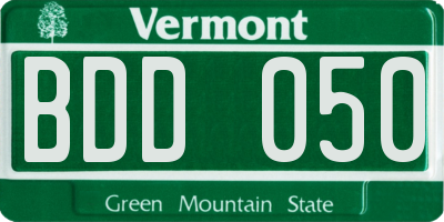 VT license plate BDD050
