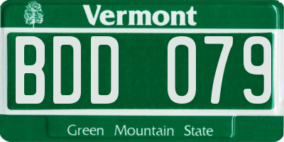 VT license plate BDD079