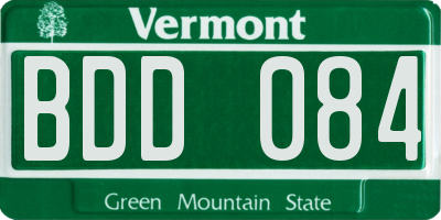 VT license plate BDD084