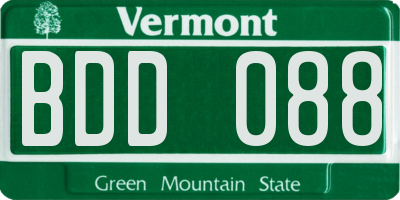 VT license plate BDD088