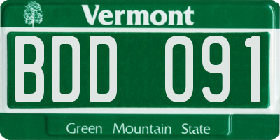 VT license plate BDD091