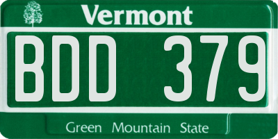 VT license plate BDD379