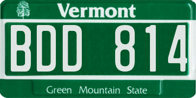 VT license plate BDD814