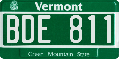 VT license plate BDE811