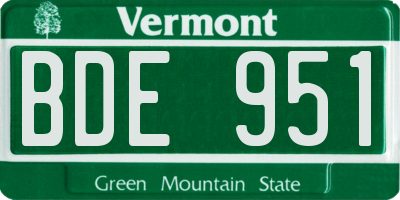 VT license plate BDE951