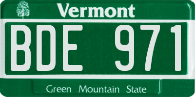 VT license plate BDE971