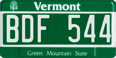 VT license plate BDF544