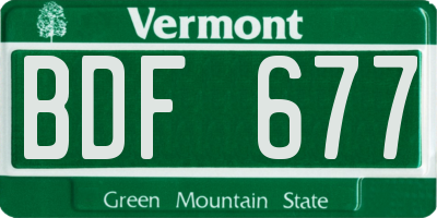 VT license plate BDF677