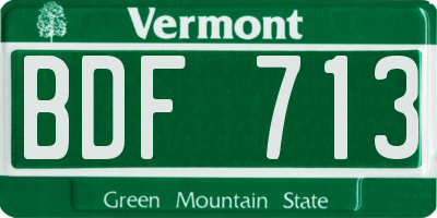 VT license plate BDF713