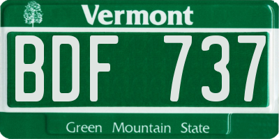 VT license plate BDF737