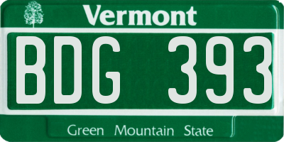 VT license plate BDG393