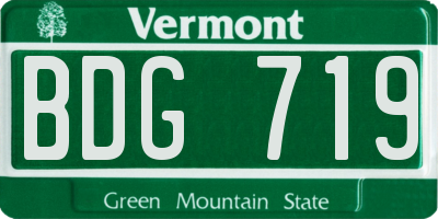 VT license plate BDG719