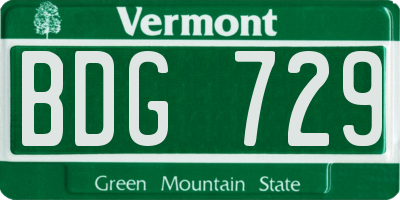VT license plate BDG729