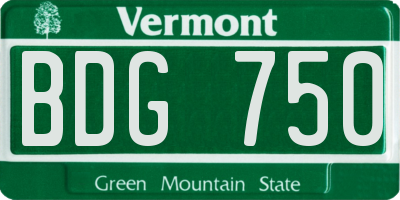 VT license plate BDG750