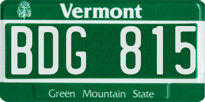 VT license plate BDG815
