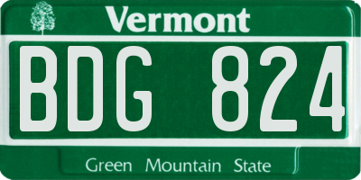 VT license plate BDG824