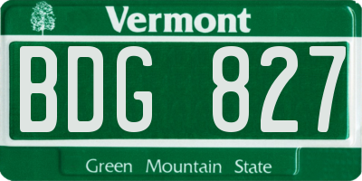 VT license plate BDG827