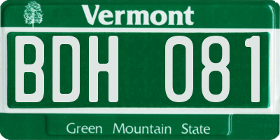 VT license plate BDH081