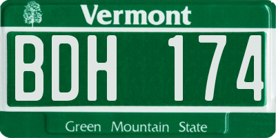 VT license plate BDH174