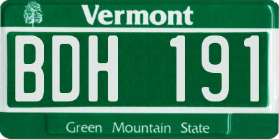 VT license plate BDH191