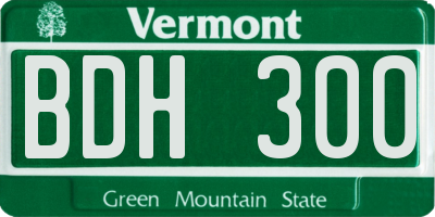 VT license plate BDH300
