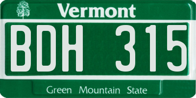 VT license plate BDH315