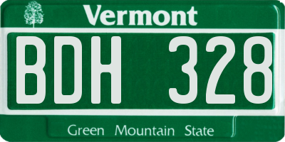 VT license plate BDH328