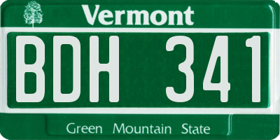 VT license plate BDH341