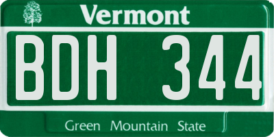VT license plate BDH344