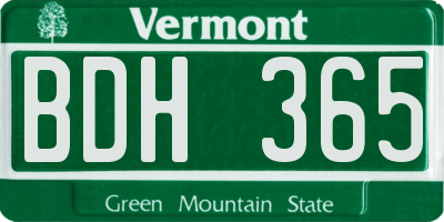 VT license plate BDH365