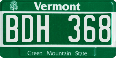 VT license plate BDH368