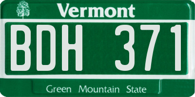 VT license plate BDH371