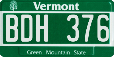 VT license plate BDH376