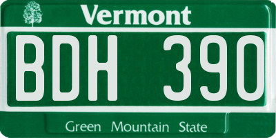 VT license plate BDH390