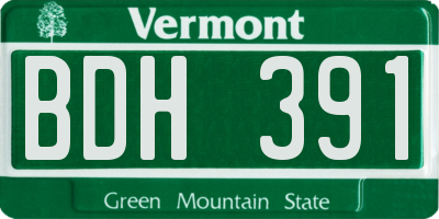 VT license plate BDH391