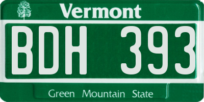 VT license plate BDH393