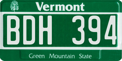 VT license plate BDH394