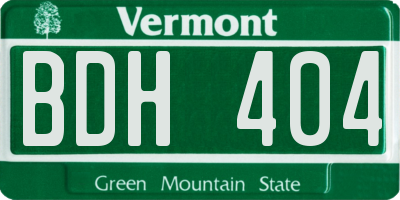 VT license plate BDH404