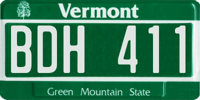 VT license plate BDH411