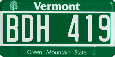 VT license plate BDH419