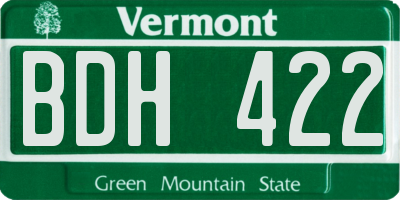 VT license plate BDH422